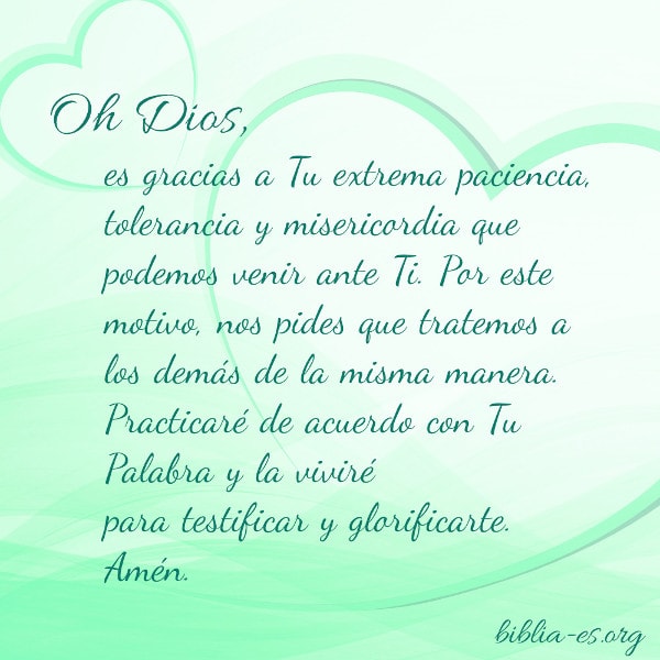 Oración - Gracias a Dios por Su paciencia