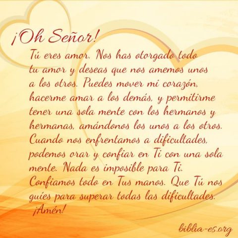 Oración - Que Dios nos quie para superar todas las dificultades