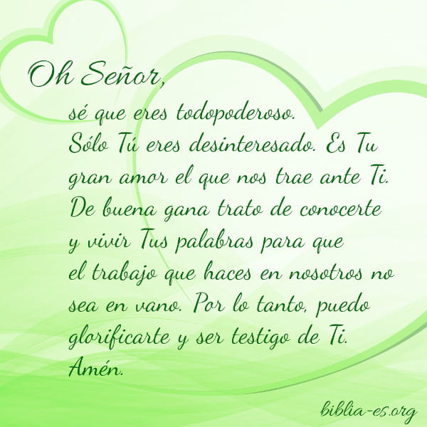 Estudiar la Biblia, Solo Dios es desinteresado