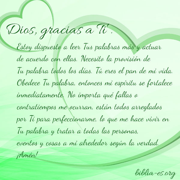 Oración a Dios, Dios es el pan de mi vida