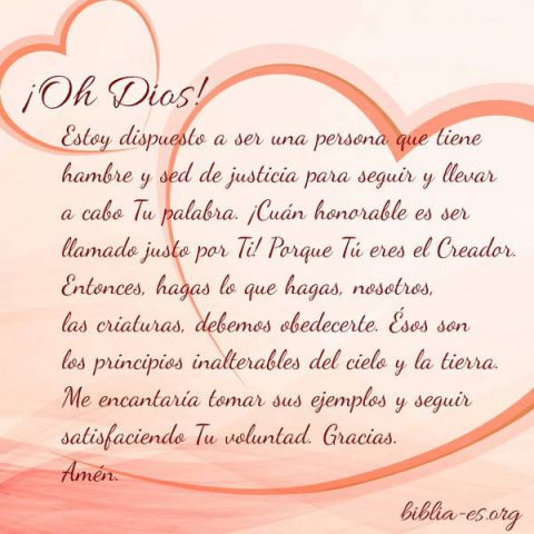 Oración a Dios,obedecer a Dios